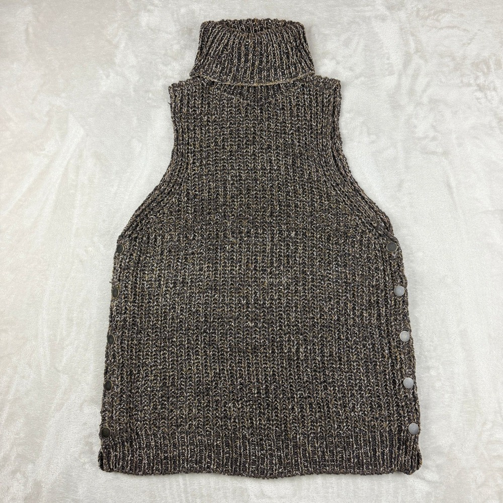 Free People Valentina Sweater Vest Women S Brown Turtleneck Chunky Knit Boho
